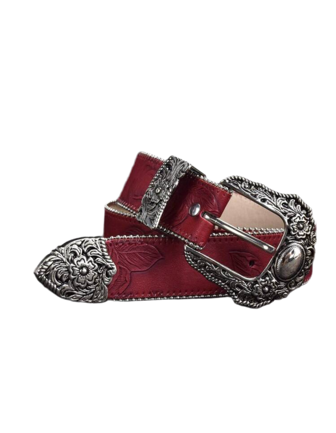 Red leather belt