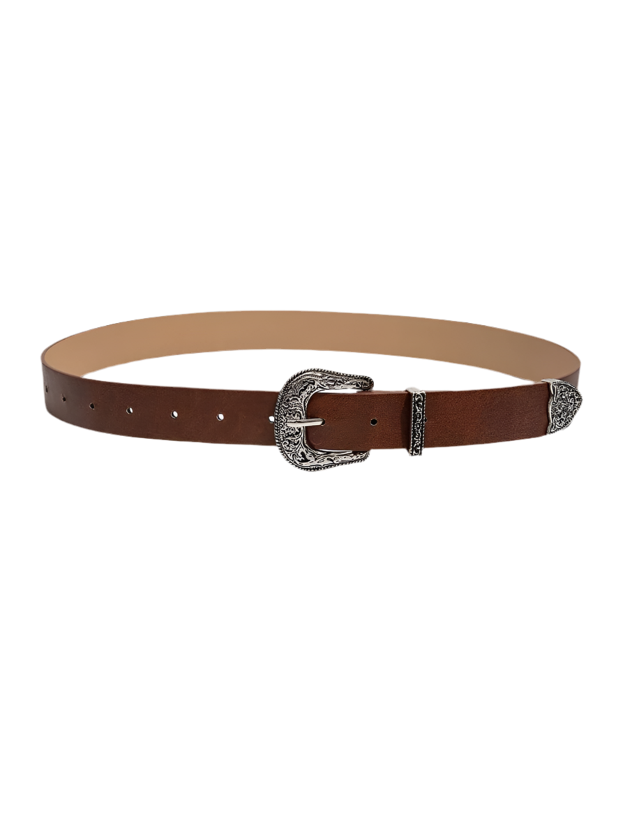Brown leather belt