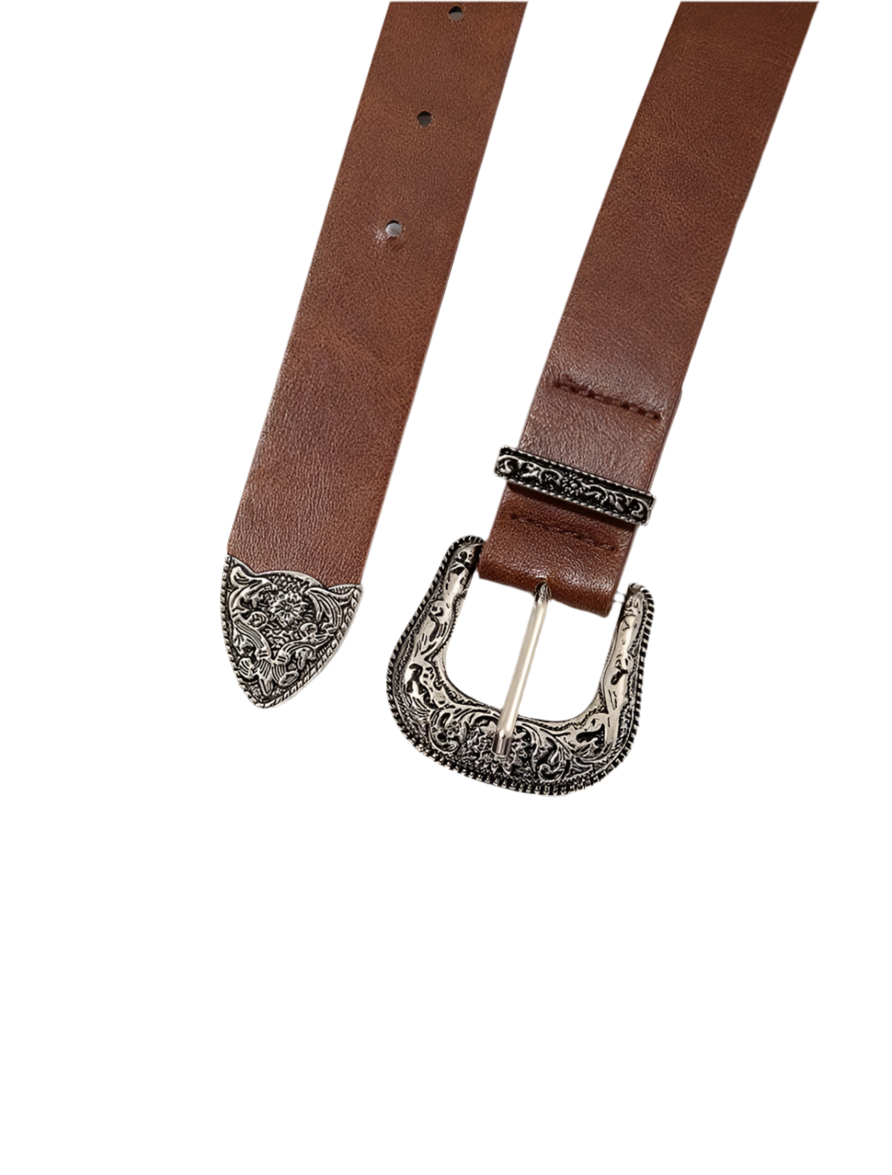 Brown leather belt