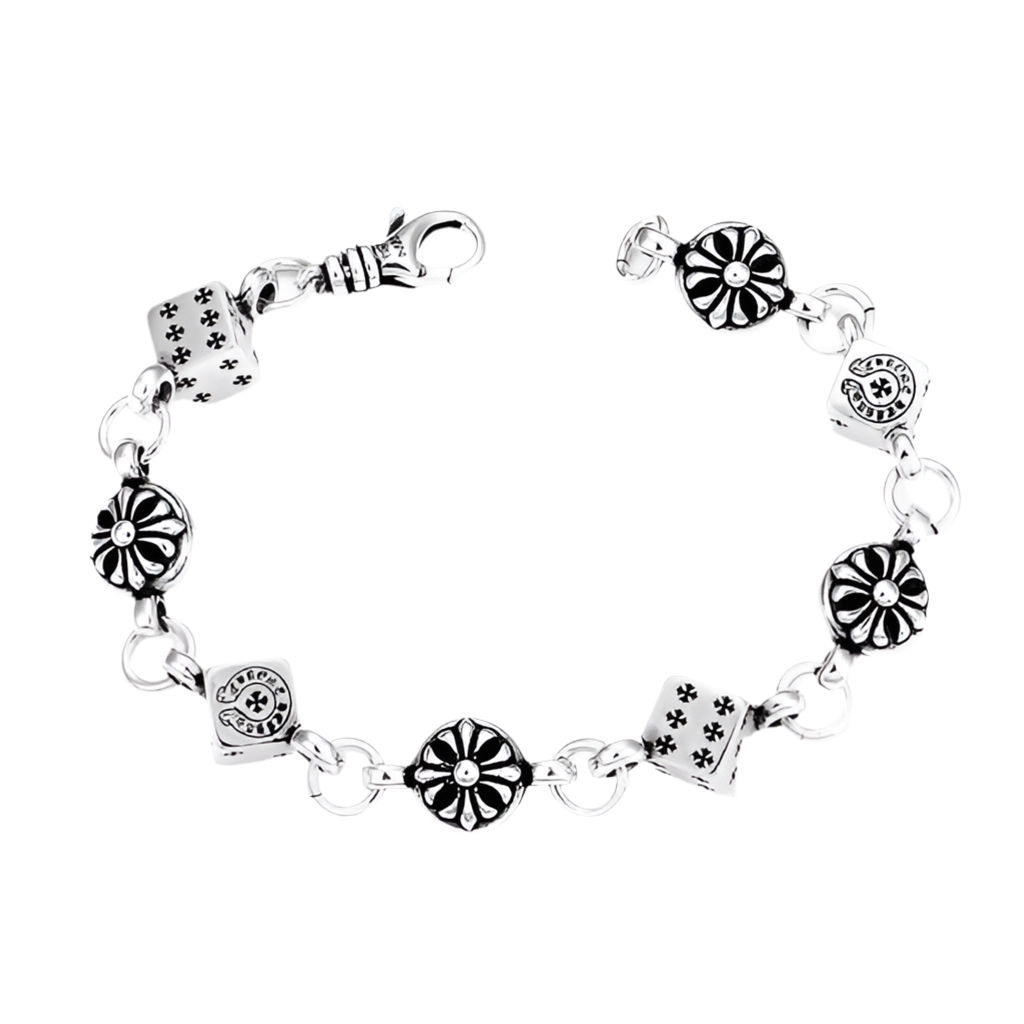 Chrome Dice Flower Bracelet