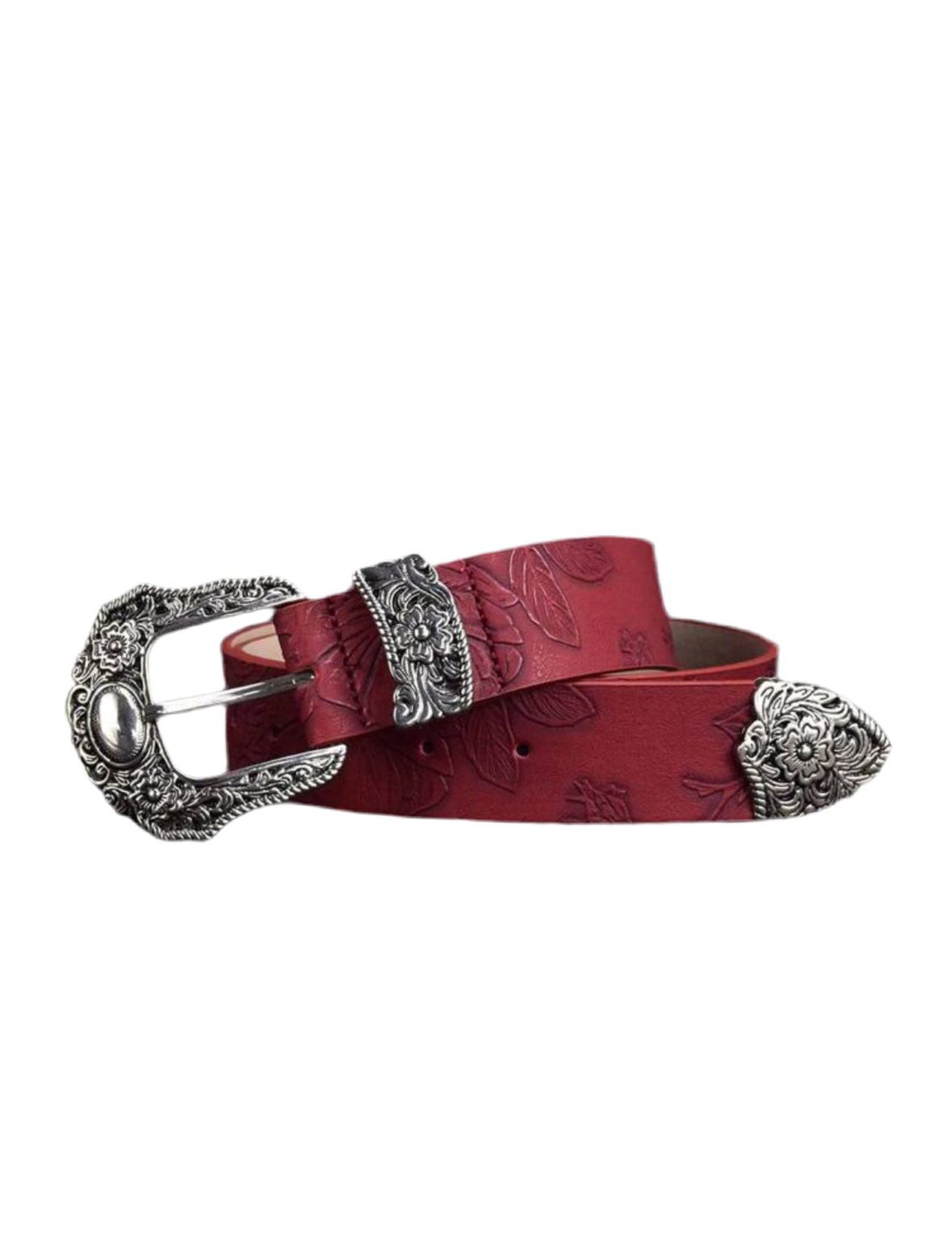 Red leather belt