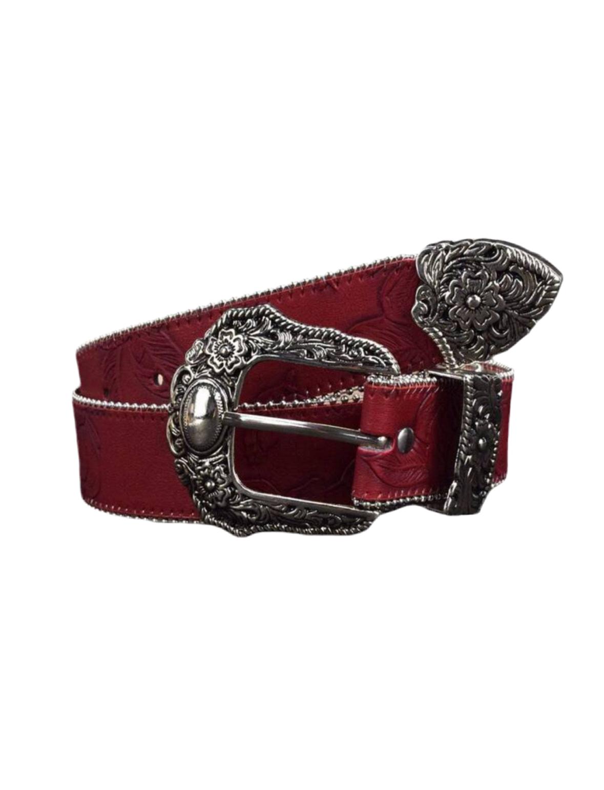 Red leather belt