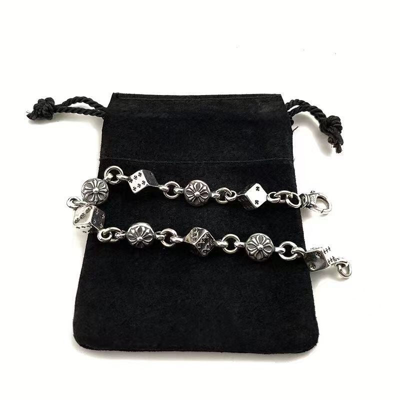 Chrome Dice Flower Bracelet