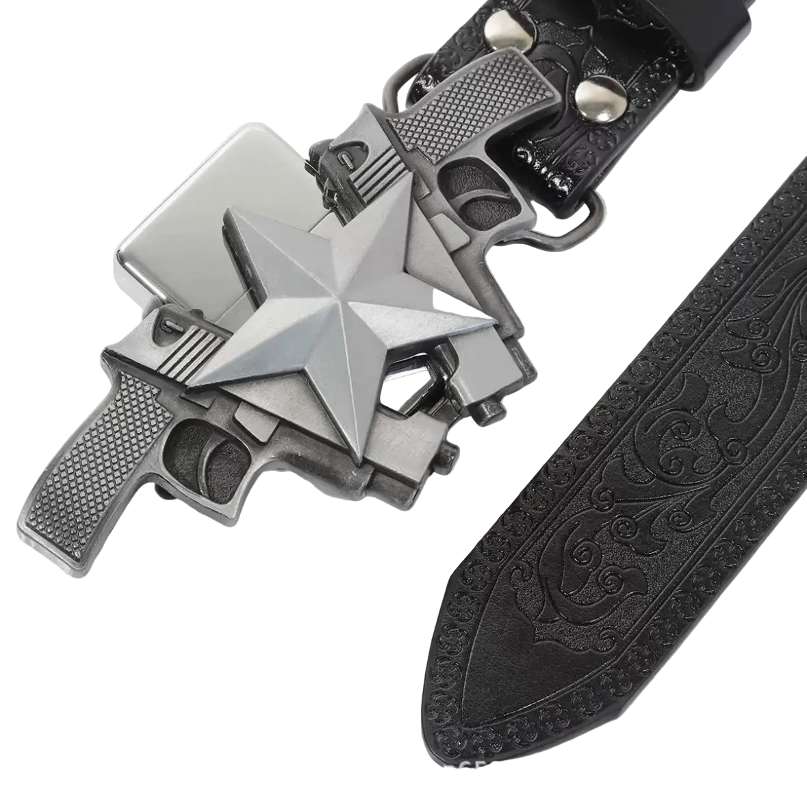 Gun Buckle Lighter Belt