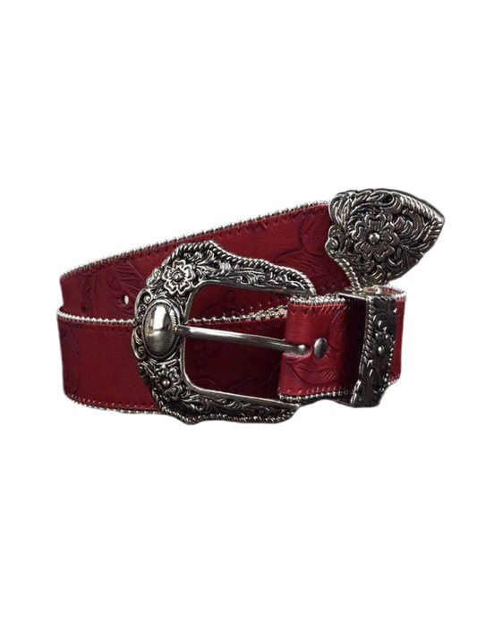 Red leather belt