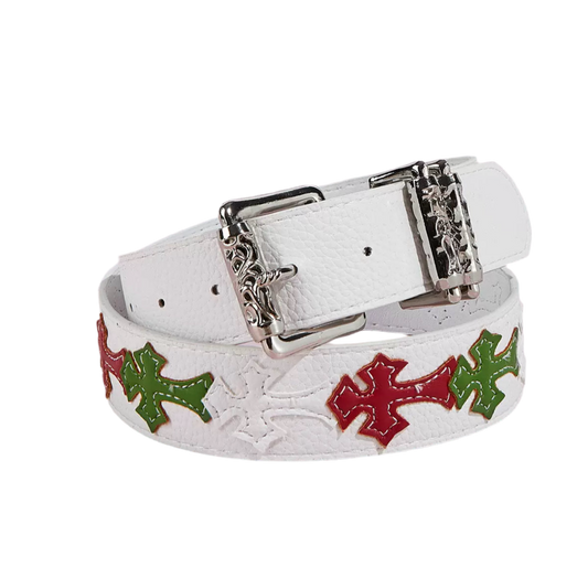 White Multi Cross Belt