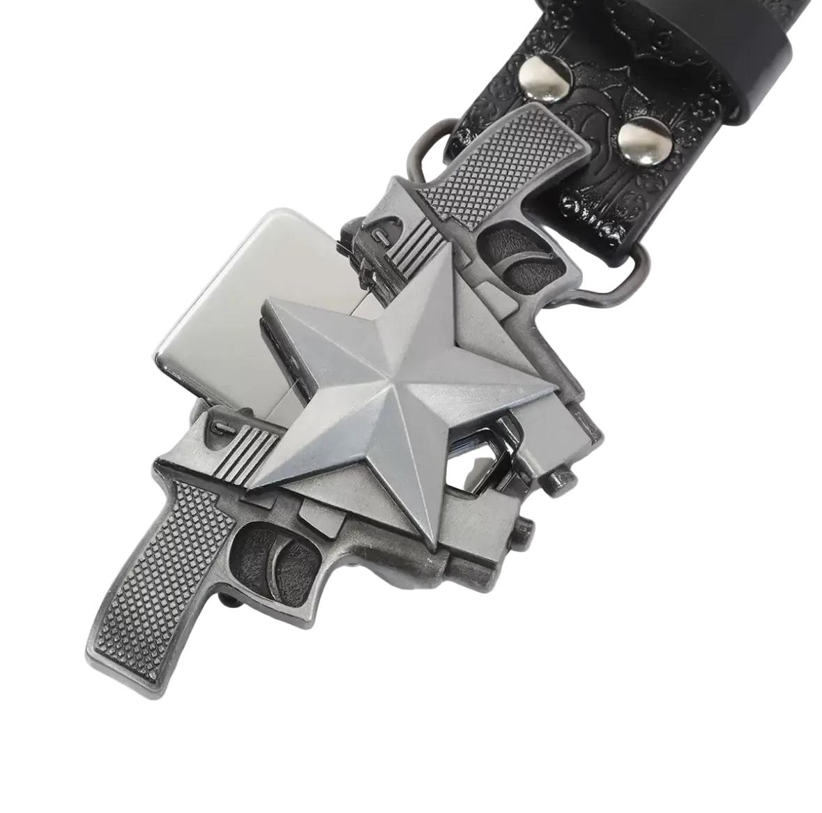 Gun Buckle Lighter Belt