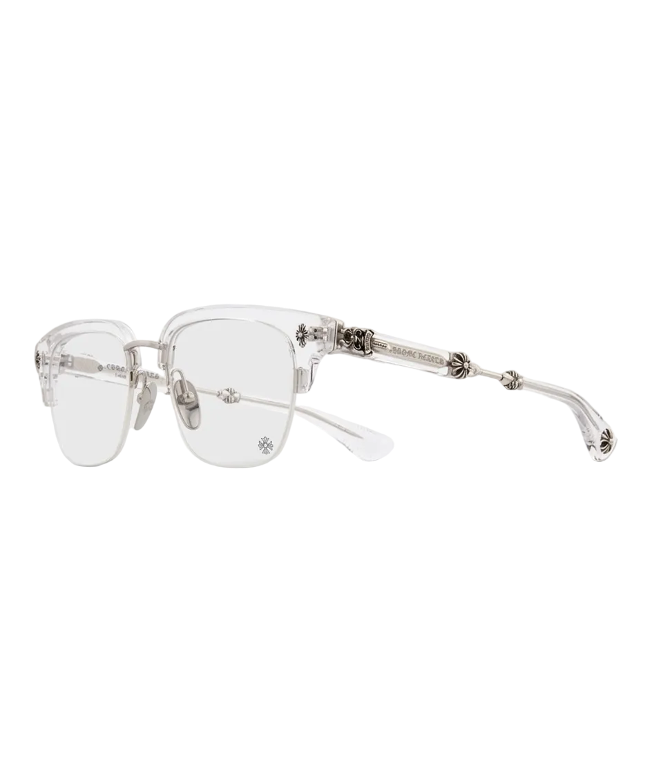 CHROME GLASSSES - semi rimless