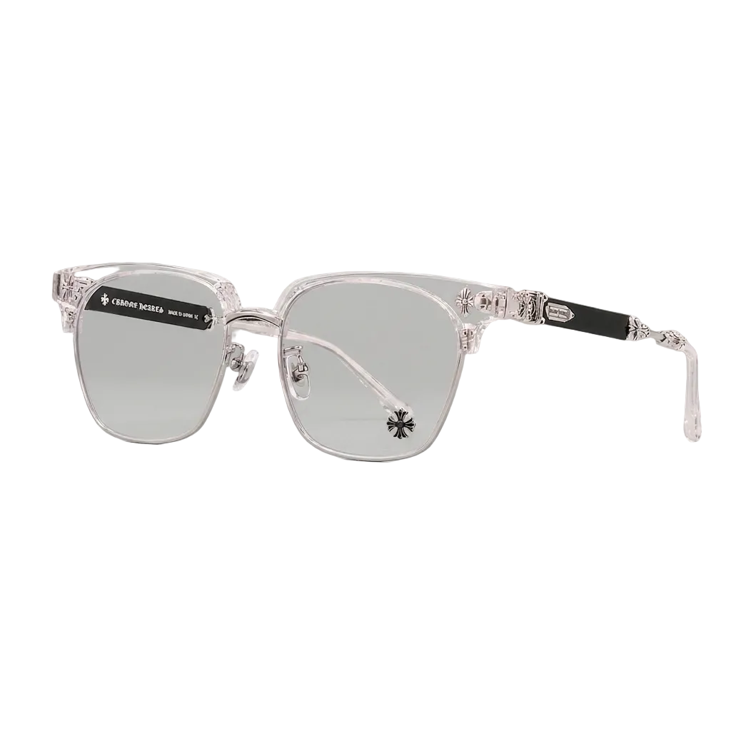 CHROME GLASSSES - semi rimless