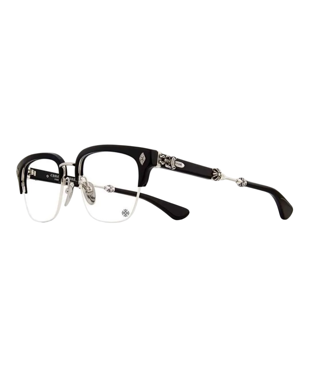 CHROME GLASSSES - semi rimless