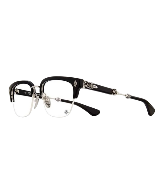 CHROME GLASSSES - semi rimless