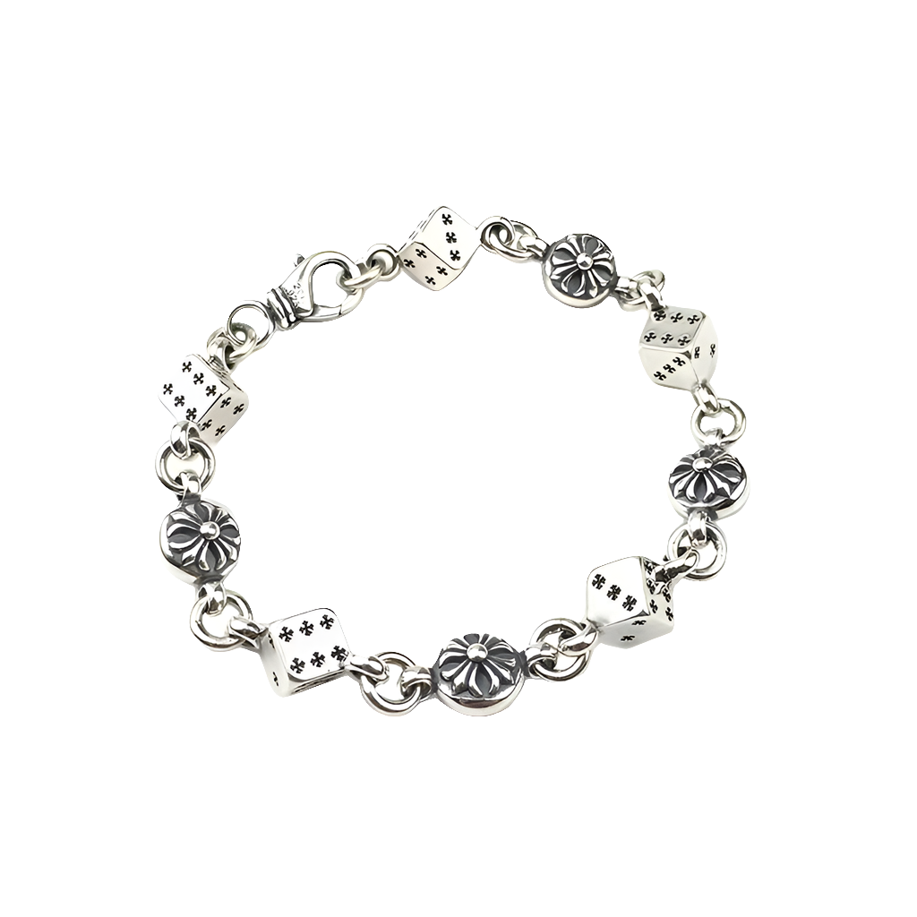 Chrome Dice Flower Bracelet