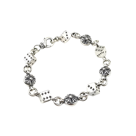 Chrome Dice Flower Bracelet