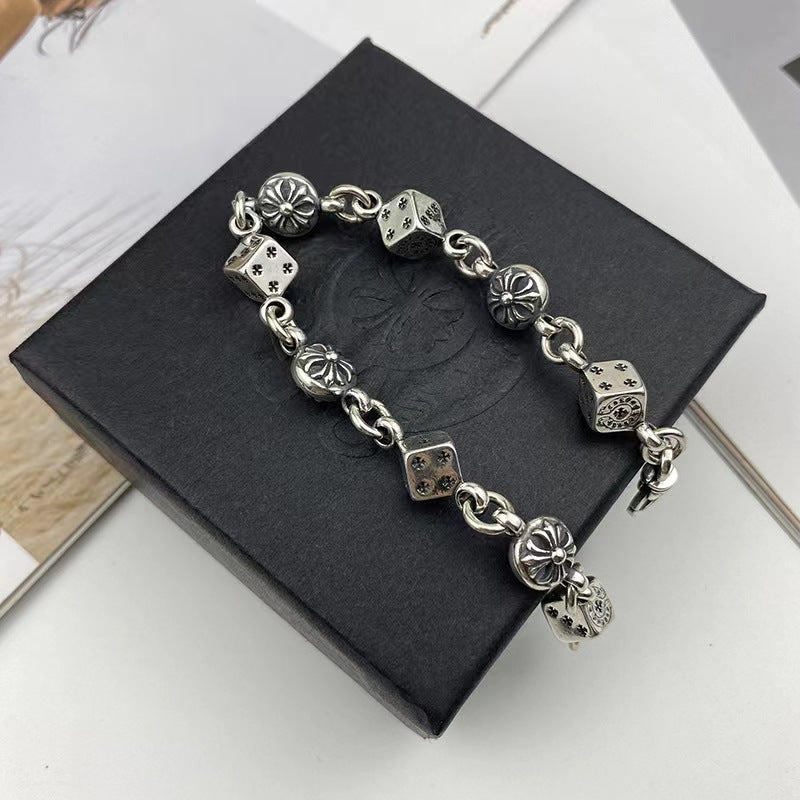 Chrome Dice Flower Bracelet